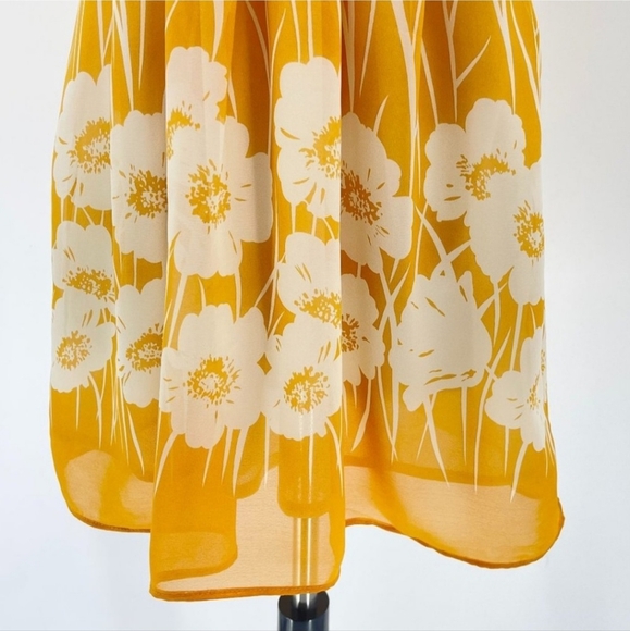 Y2K 2000s Forever 21 ~ Yellow Floral Print Dress ~ Size S - Picture 4 of 5